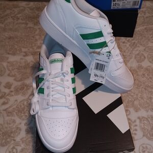 Adidas White and Green Classic Sneakers